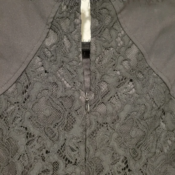 Carla Brocade Black Laced Sleeveless Dress Size 2 #654 - Picture 7 of 7